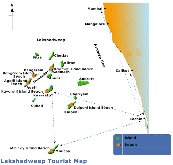 Lakshadweep Tourist Map