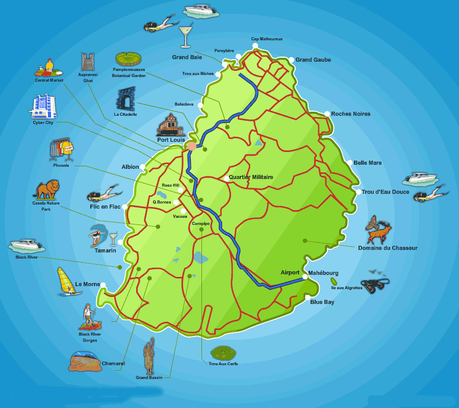 Mauritius Tourist Map