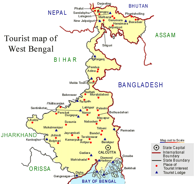 WEST BENGAL Tourist Map